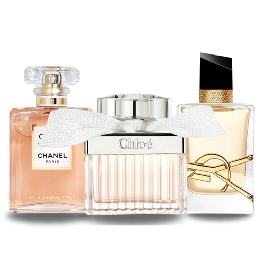 Chanel COCO MADEMOISELLE, Yves Saint Laurent LIBRE, CHLOÉ